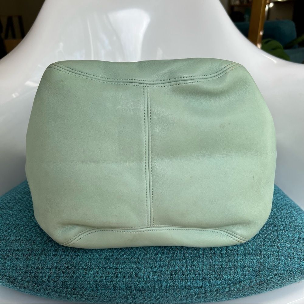 COACH Vintage XL Soho Duffle Tote Shoulder Bag 4082 Aqua Glovetanned Leather USA - Picture 5 of 16